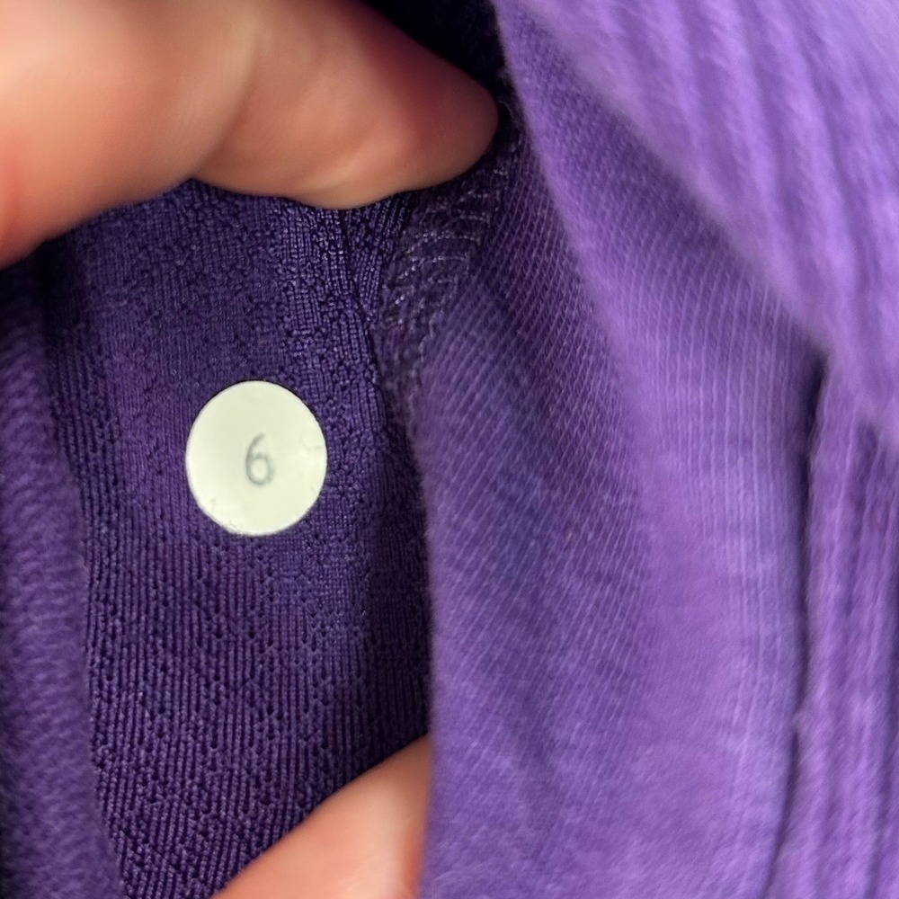 Lululemon Scuba Full Zip Hoodie Cable Knit Purple Size 6 Thumbhole Hiking Jacket - Picture 3 of 13